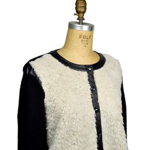 RACHEL ROY Cardigan Sweater Jacket Faux Fur